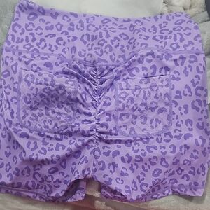Vibrant Purple Leopard Women's Athletic Shorts